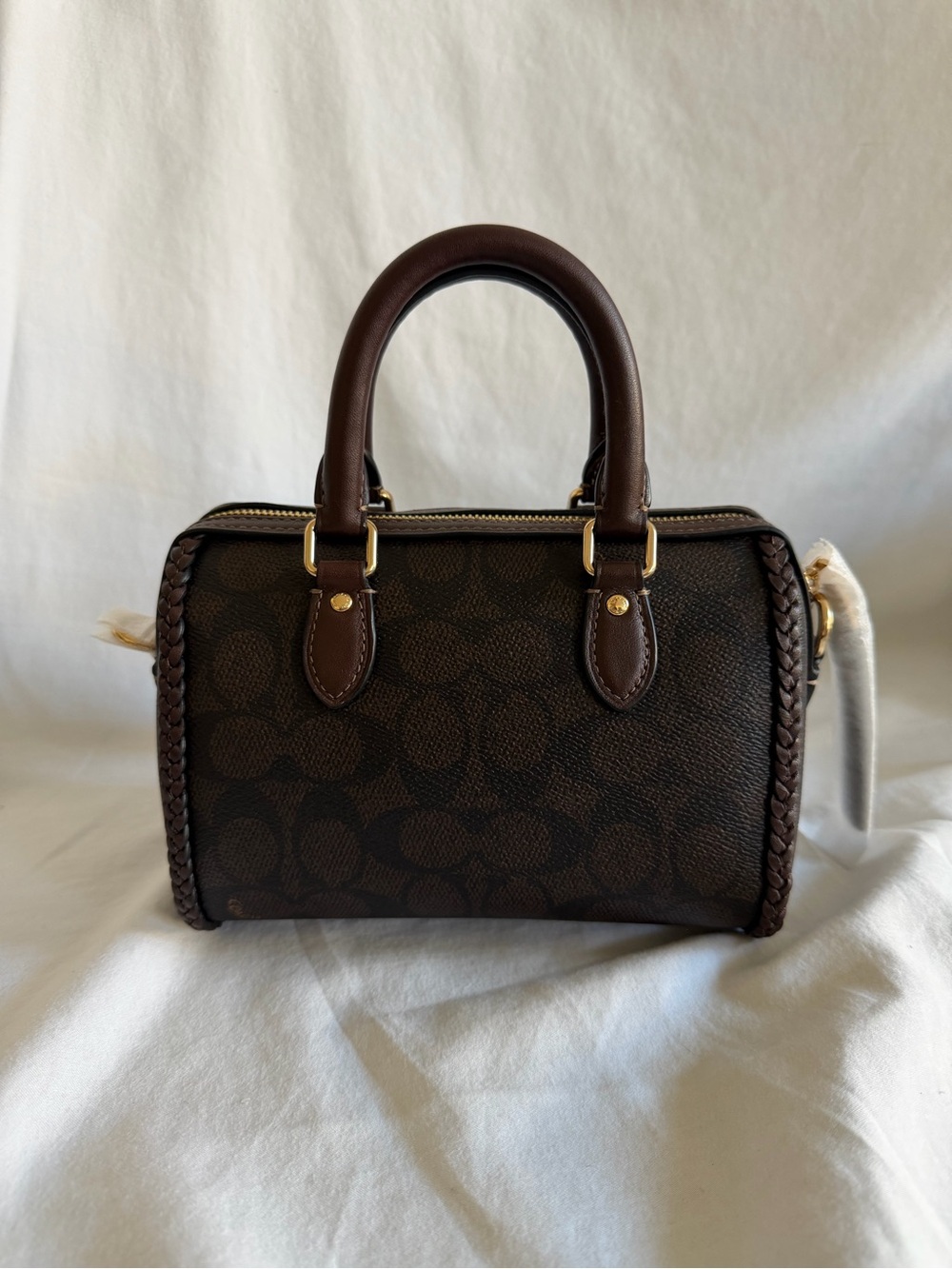 Coach Mini Rowan Crossbody Bag In Signature Canvas With Fringe - Picture 6 of 10